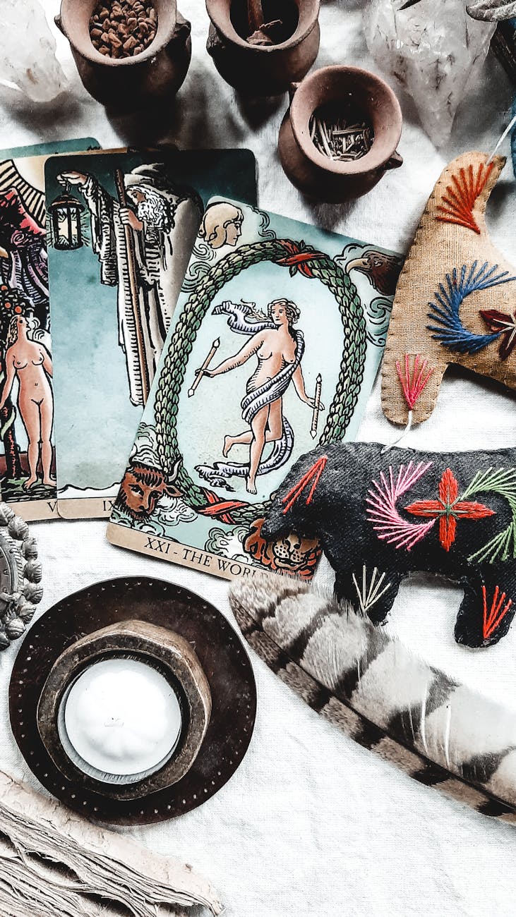 tarot cards on the table