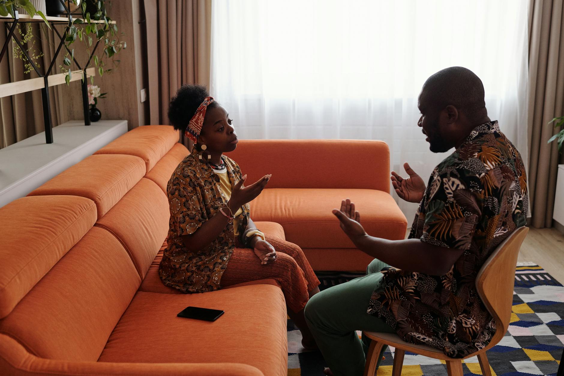 photo of a couple having a conversation