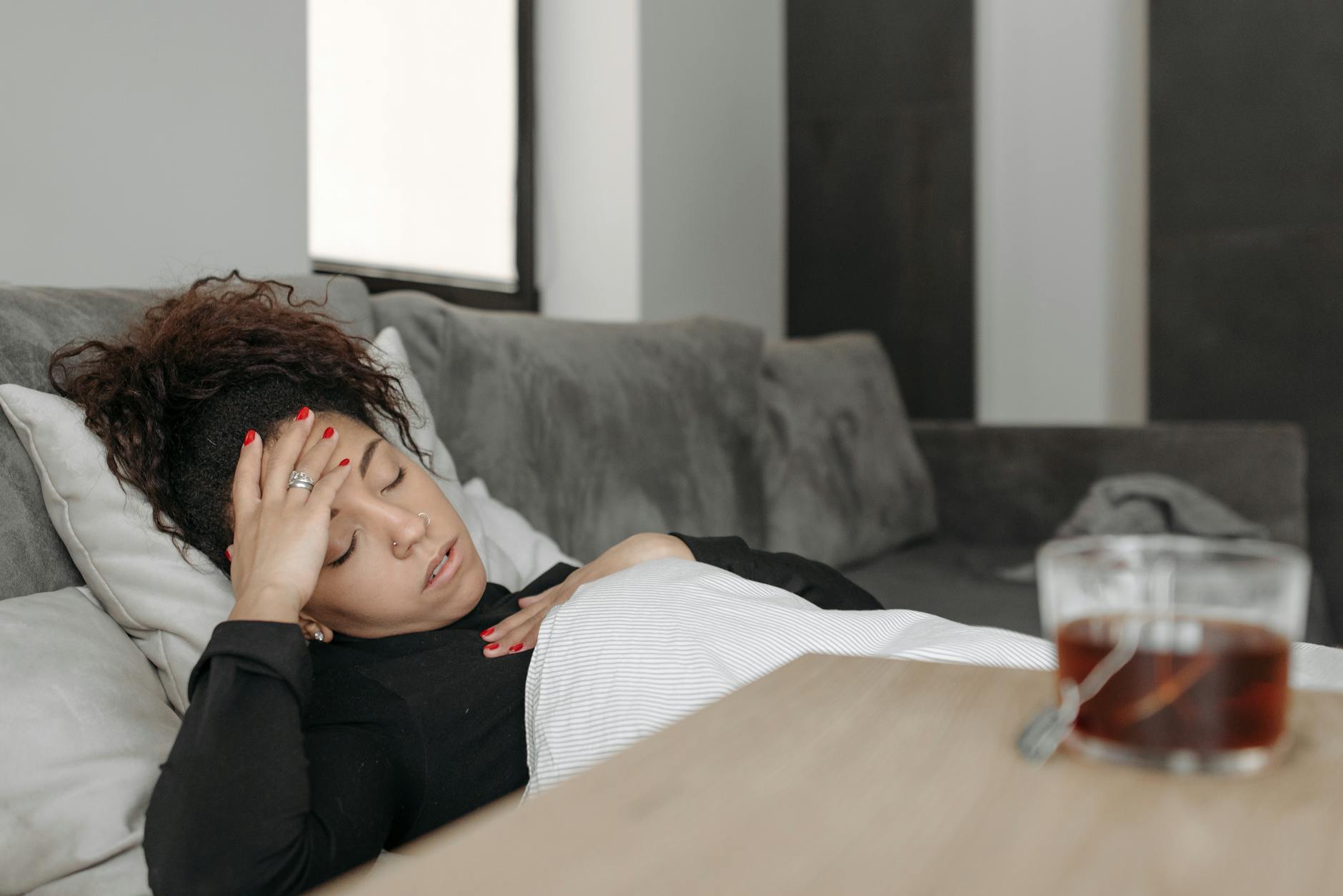 photo of a sick woman